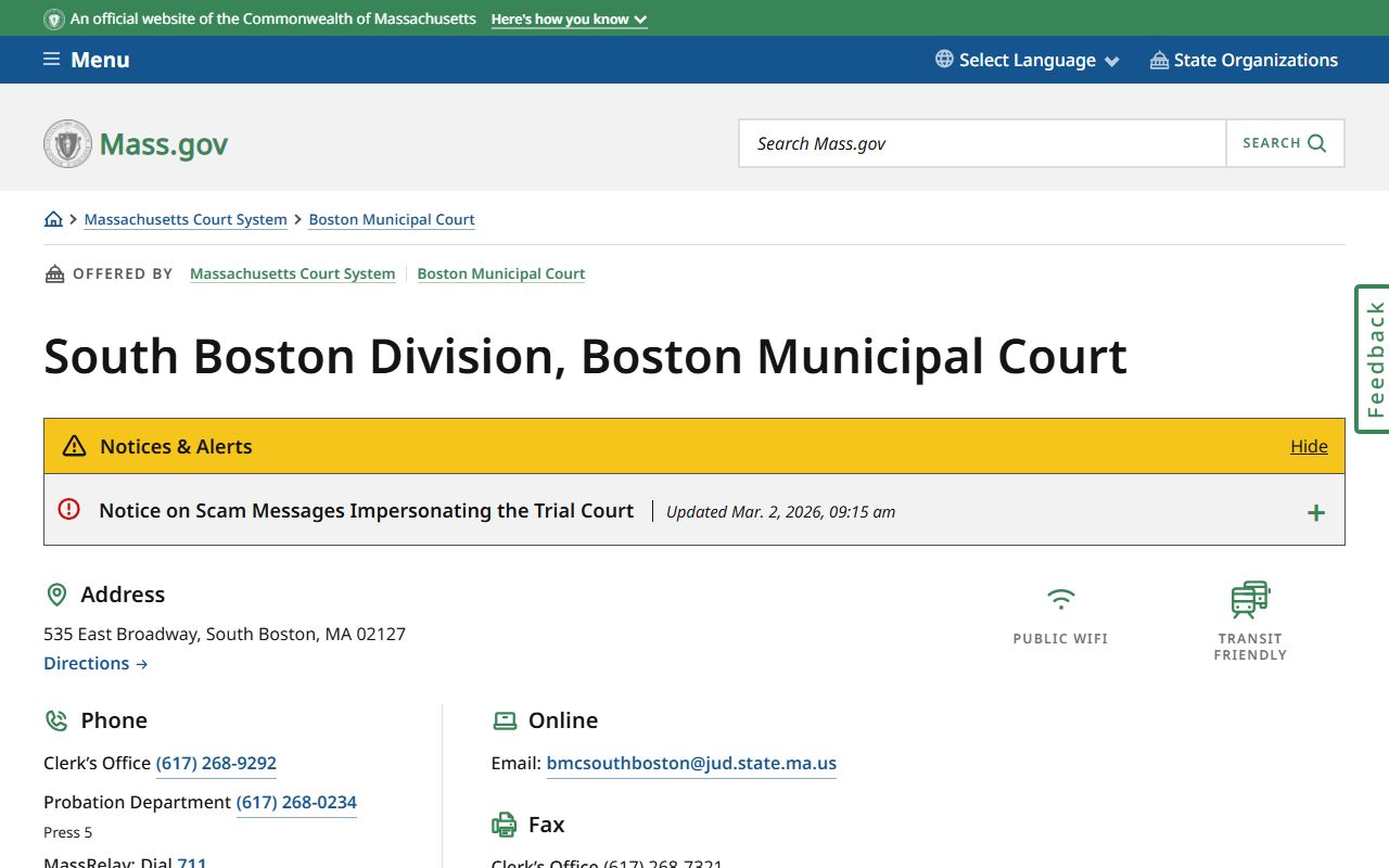 South Boston Division Boston Municipal Court Boston traffic court records