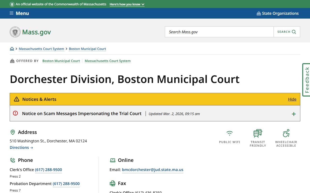 Dorchester Division Boston Municipal Court traffic court records
