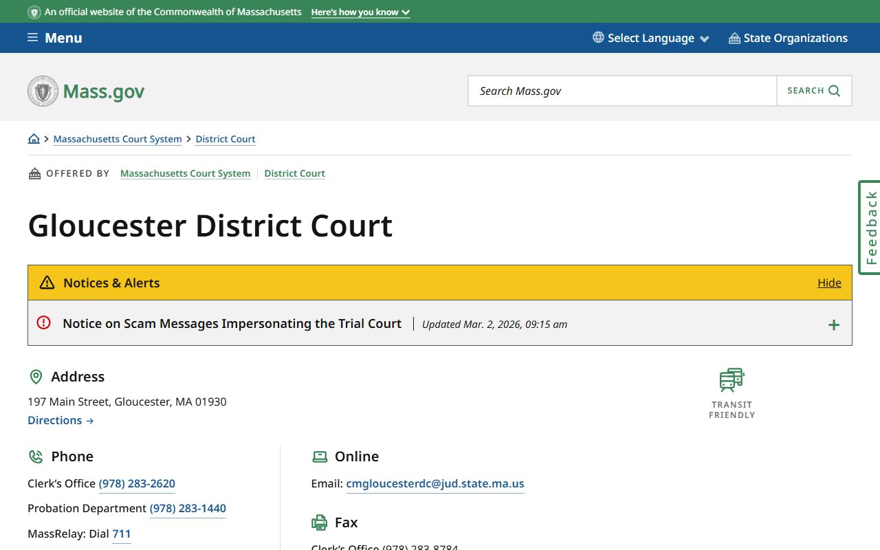 Gloucester District Court Essex County traffic court records