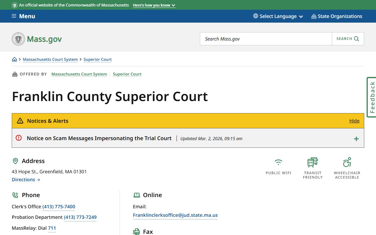 Franklin County Superior Court traffic court records